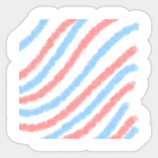 Red blue spiral watercolor lines Sticker